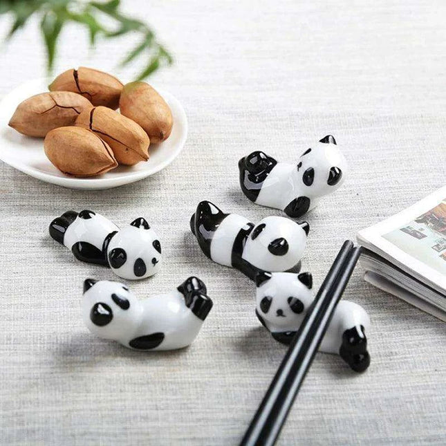 Playful Panda Ceramic Chopsticks Rest - Fun Table Decor for Asian Cuisine