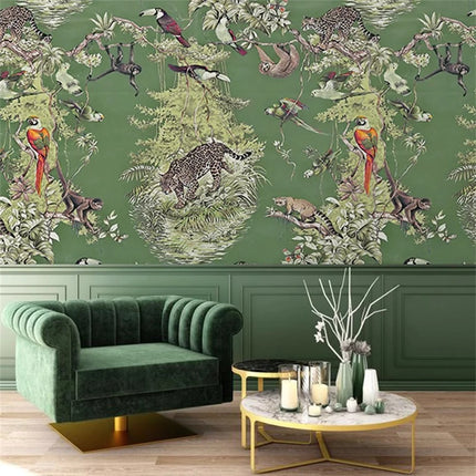 3D Southeast Asia Animal & Plant Mural Wallpaper – Custom Size, Multi-Material
