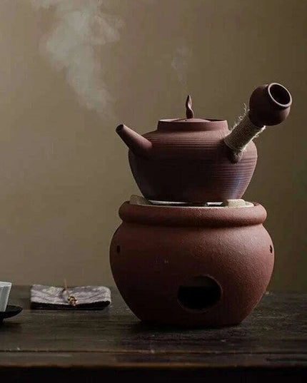 Artisan 600ml Japanese Clay Teapot - Handcrafted Ceramic Kettle with Ergonomic Handle for Authentic Tea Brewing