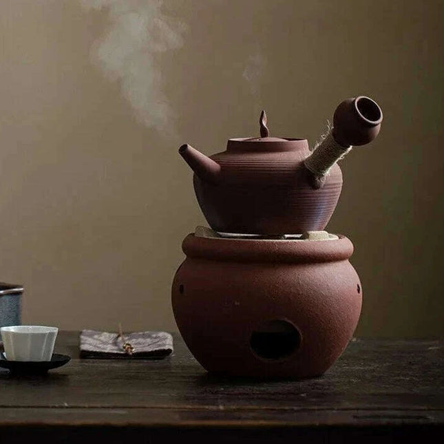 Artisan 600ml Japanese Clay Teapot - Handcrafted Ceramic Kettle with Ergonomic Handle for Authentic Tea Brewing