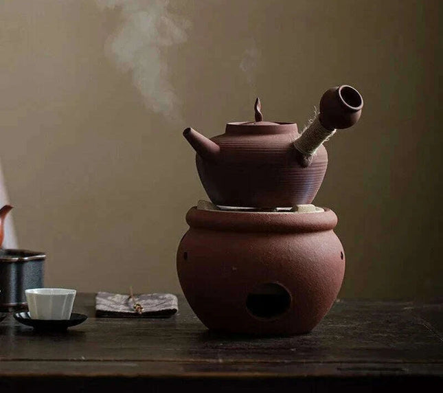 Artisan 600ml Japanese Clay Teapot - Handcrafted Ceramic Kettle with Ergonomic Handle for Authentic Tea Brewing