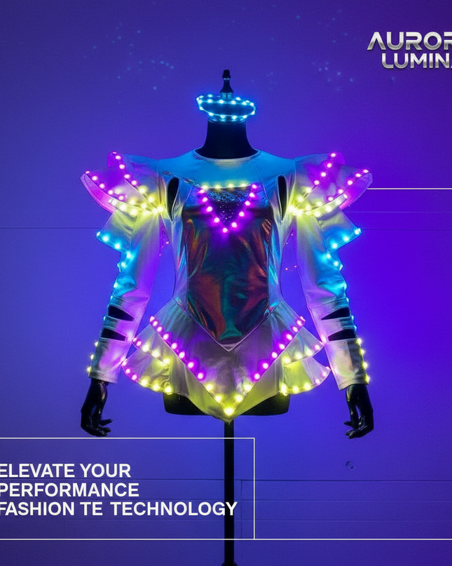 Illuminated LED Tutu Dress Set with Remote Control - Perfect for Nightlife Events
