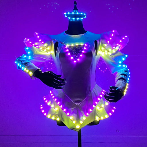 LED Glow-in-the Dark Tutu Dress Set with Remote Control - Customizable for Parties and Festivals