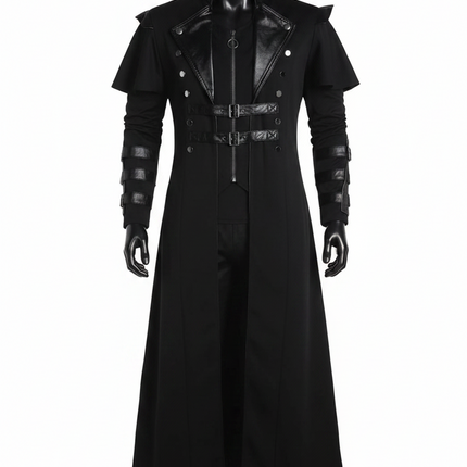 Men's Steampunk Gothic Long Split Jacket — Faux Leather, Cosplay & Halloween Costume Costume Cloaks & Capes vintage-halloween-medieval-steampunk-assassin-elves-pirate-costume-adult-men-black-long-split-jacket-gothic-armor-leather-coats Costumes & Accessories › Men's Costumes › Costume Jackets & Coats