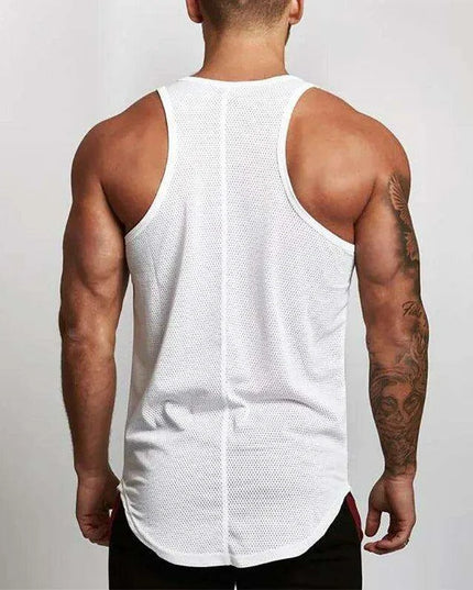 Men's Cool-Dry Mesh Gym Tank - Sleek Sleeveless Bodybuilding Vest for Summer