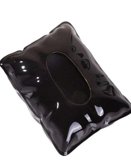 Chic Cream Ceramic Tissue Holder with Hidden Drawer