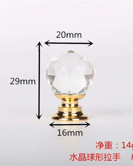 Elegant Clear Crystal Cabinet Knobs - Stylish Drawer Pull Handles with Sturdy Zinc Alloy Base