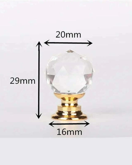 Chic Round Crystal Glass Drawer Knobs - Available in Various Sizes