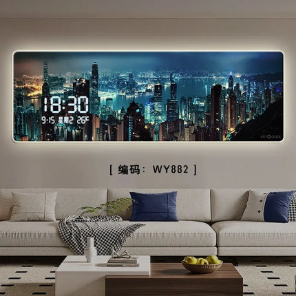 Xinfei Luxury LED Wall Clock - Modern Design, Big Size Mural Art
