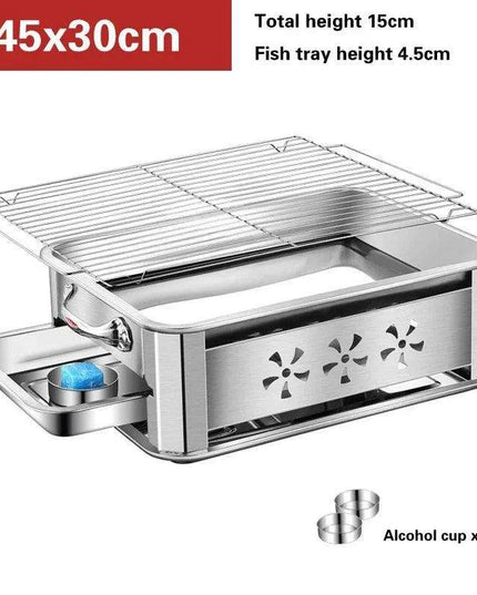 Deluxe Stainless Steel Fish Grilling Kit with Infusion Tray and Korean BBQ Features