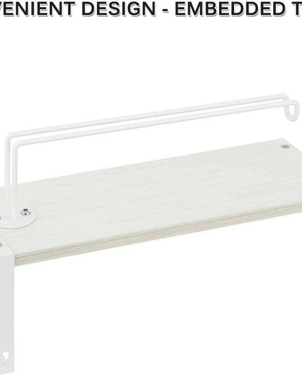 Rustic Wall-Mounted Organizer with Towel Rack and Shelf Storage