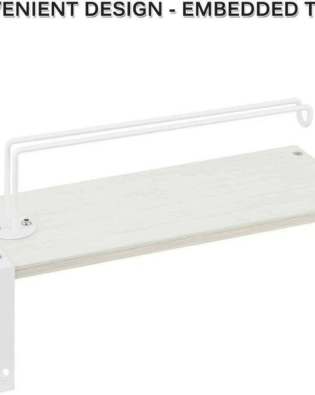 Rustic Wall-Mounted Organizer with Towel Rack and Shelf Storage