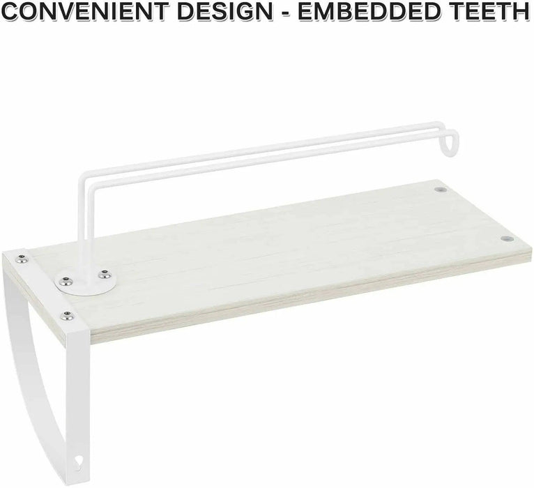 Rustic Wall-Mounted Organizer with Towel Rack and Shelf Storage