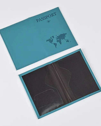 Chic Waterproof PU Leather Passport Holder Set with Card Slot - Perfect Travel Accessory