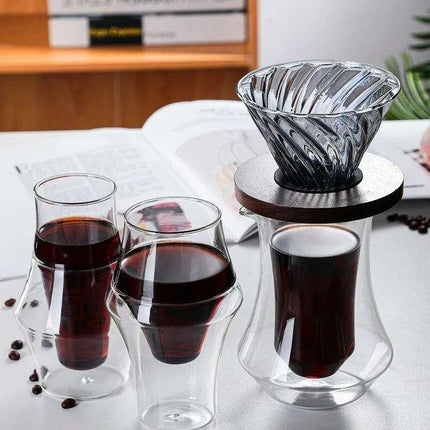 Artisan Japanese Double Insulated Coffee Glass Mug