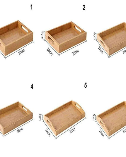 Sustainable Bamboo Rectangular Serving Tray for Tea, Fruits, and Desserts