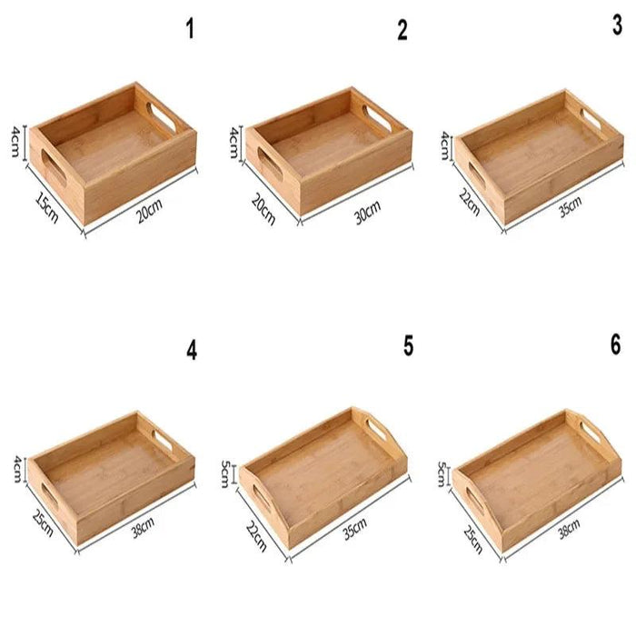 Sustainable Bamboo Rectangular Serving Tray for Tea, Fruits, and Desserts