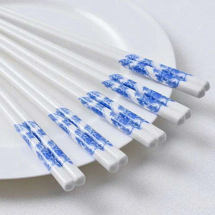 Sophisticated Japanese Porcelain Chopstick Collection - 5 Pairs for an Elevated Dining Experience