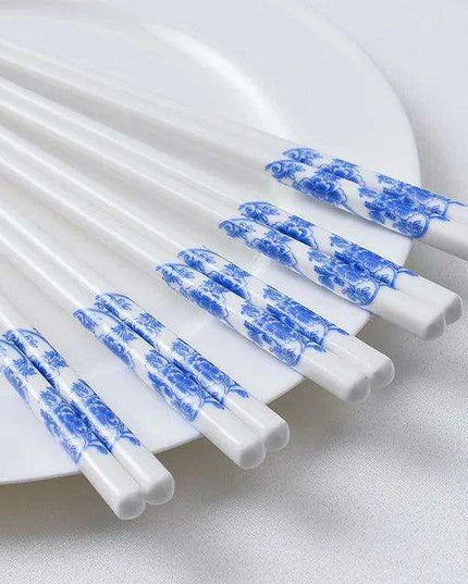 Luxury Japanese Bone Porcelain Chopstick Set - 5 Exquisite Pairs