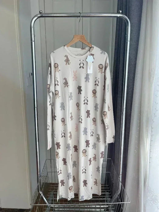 Dreamy Dog-Themed Cozy Nightwear Set with Matching Teddy and Pomeranian Print