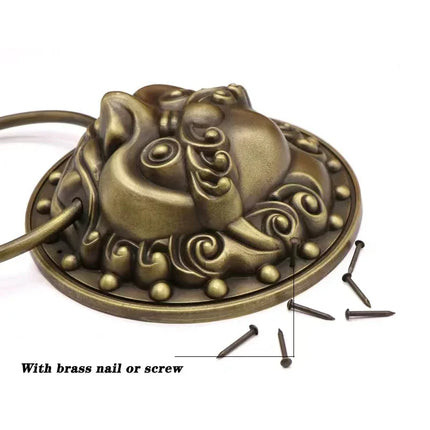 Antique Kirin Door Knocker Bronze Brass Furniture Ring Pull Retro Classical Door Knock for Front Door Home Decoration antique-kirin-door-knocker-bronze-brass-furniture-ring-pull-retro-classical-door-knock-for-front-door-home-decoration