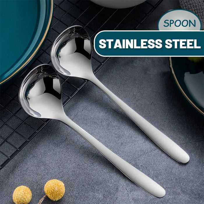Long Handled Stainless Steel Serving Spoon for Hot Pot and Ice Cream