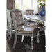 Glistening Silver Dining Ensemble with Crystal-Accented Tufted Chairs