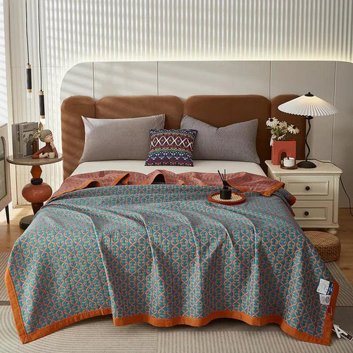 Dreamy Cotton Jacquard Blanket Set - Perfect All-Season Comfort and Style