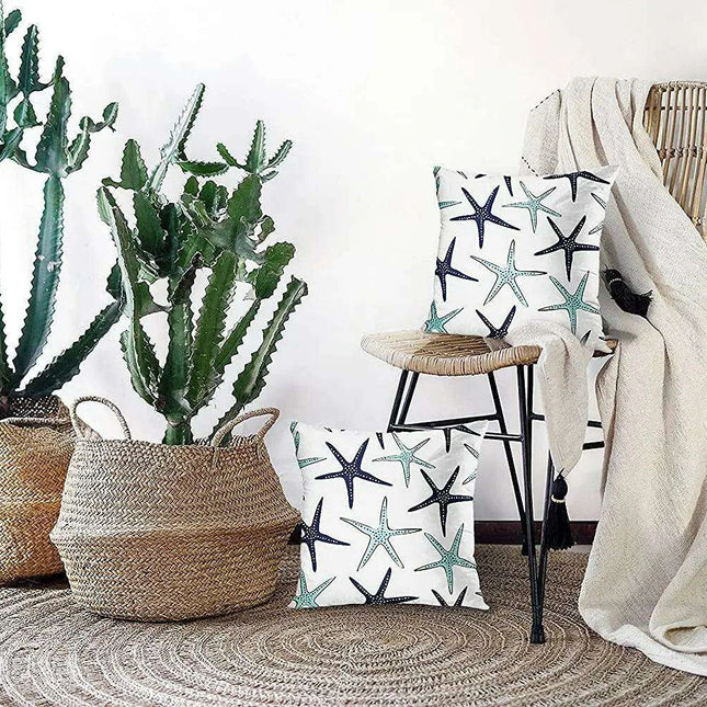 Seaside Bliss Cushion Covers - Set of 2 Stylish 18x18 Inch