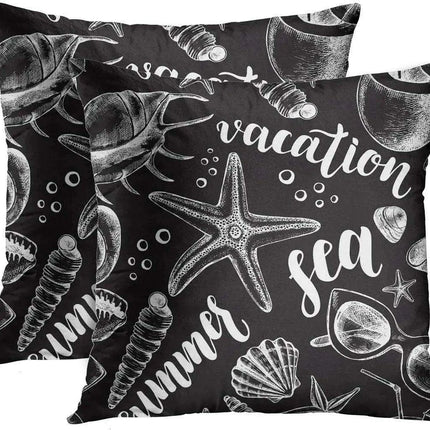 Seaside Bliss Cushion Covers - Set of 2 Stylish 18x18 Inch - Très Elite