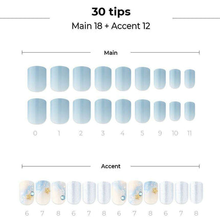 Seaside Serenity Gel Nail Kit - 30-Piece Premium Collection - Très Elite