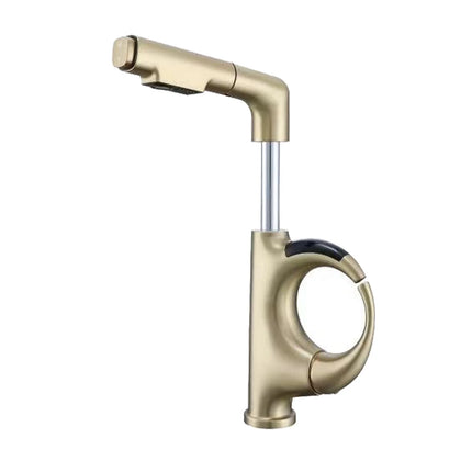 Pull-Out Basin Faucet with Digital Temperature Display & Adjustable Height