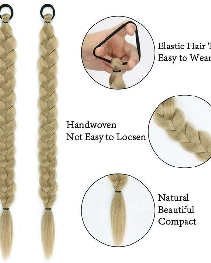 Chic Transformation: 24-Inch Long Twist Braid Ponytail Extensions for Effortless Elegance