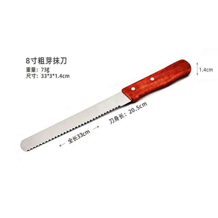 Bakery Master Professional Grade Stainless Steel Bread Slicing Knife Set with Ergonomic Wooden Handles