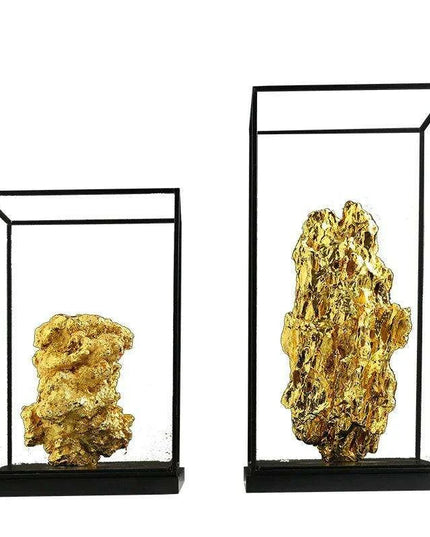 Elegant Golden Mountain Resin Tabletop Accents for Luxurious Living Spaces