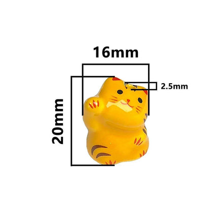 Charming Anime-Inspired Lucky Cat Ceramic Beads for Creative Jewelry Projects - 15x21mm Porcelain Essentials with Vertical Hole