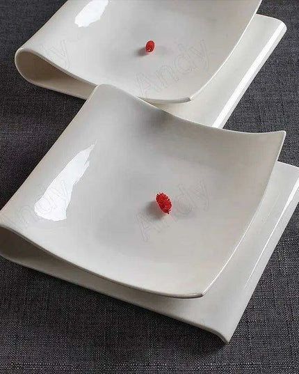 Sleek Space-Saving Ceramic Plate Set for Elegant Entertaining