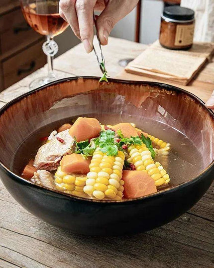 Unique Artisan Rustic Stoneware Dinner Plate Collection - Handcrafted Pottery for Elegant Dining