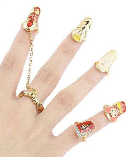Avengers-Inspired Chic Nail Rings - Trendy Korean Jewelry Set for Fashion-Forward Women