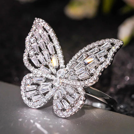 Shop1103832573 Elegant Zircon Bow Ring - Personalized Design, Wholesal