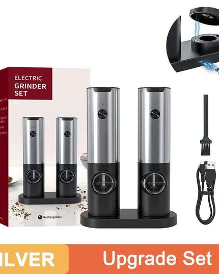 USB Rechargeable Electric Salt and Pepper Mill with Customizable Grind Options - Must-Have Kitchen Gadget