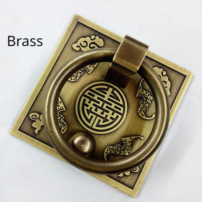 Chinese Style Vintage Brass Bat Door Handle Window Wood Door Retro Kno