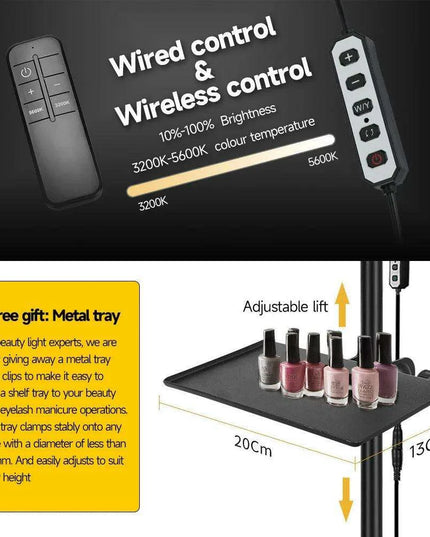 Professional LED Nail Salon Lamp with Remote Control and Built-in Metal Tray for Enhanced Beauty Treatments