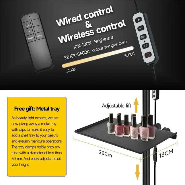 Professional LED Nail Salon Lamp with Remote Control and Built-in Metal Tray for Enhanced Beauty Treatments