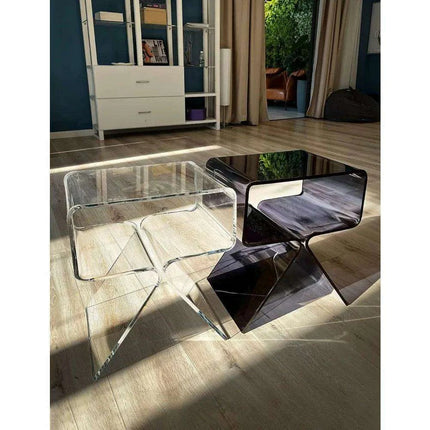 Sleek Black Acrylic Nightstand - Modern Design for Elegant Home Decor