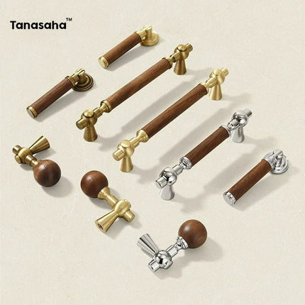 Walnut Cabinet Handles Brass Kitchen Cupboard Door Pulls Wooden Drawer Knobs Wardrobe Door Knob Furniture Hardware walnut-cabinet-handles-brass-kitchen-cupboard-door-pulls-wooden-drawer-knobs-wardrobe-door-knob-furniture-hardware-4