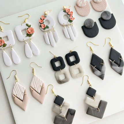 Creative Geometric Polymer Clay Cutters for Unique Earring Creations