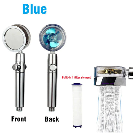 High Pressure Turbo Shower Head with 360° Rotation & Adj