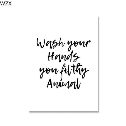 Whimsical Nordic Elegance: Humorous Wall Art for the Modern Bathroom