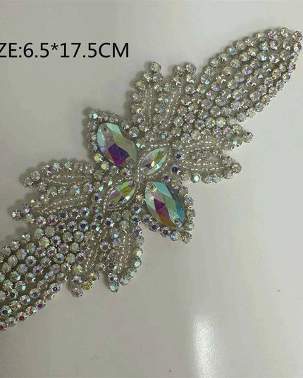 Glimmering Silver Rhinestone Floral Applique: Elegant Fashion Upgrade Accessory